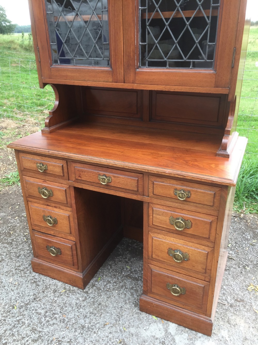 Late nineteenth century solid walnut bookcase  View II