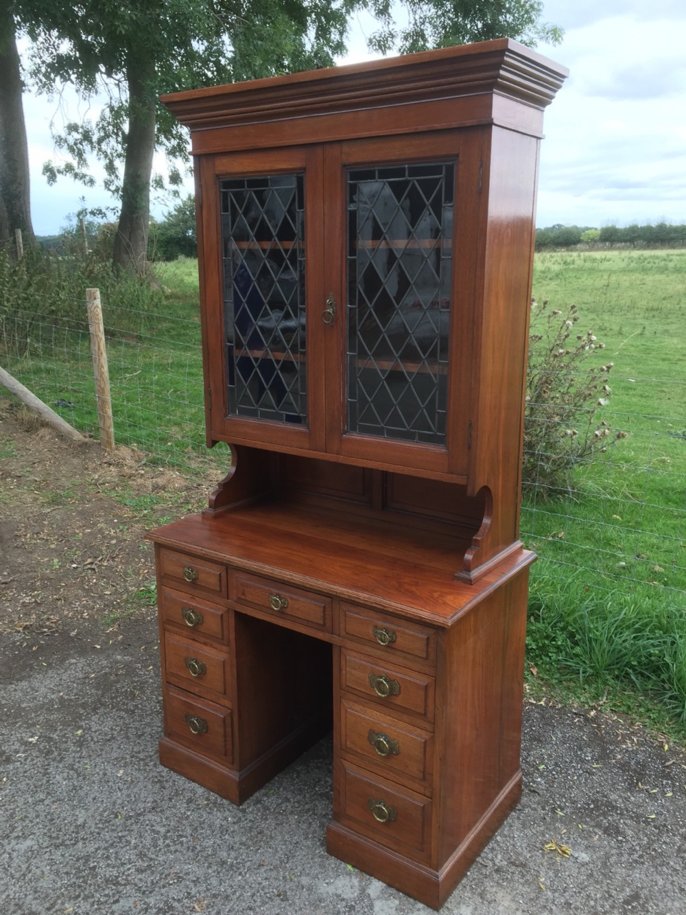 Late nineteenth century solid walnut bookcase  View IV