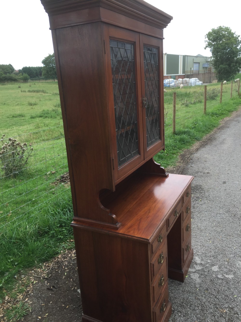 Late nineteenth century solid walnut bookcase  View VII