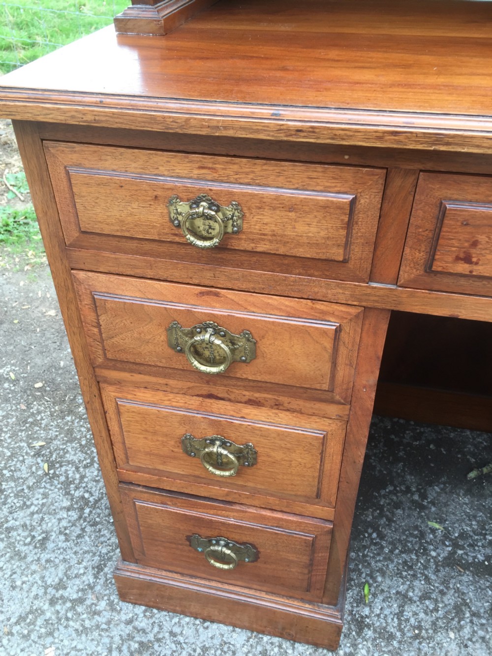 Late nineteenth century solid walnut bookcase  View X