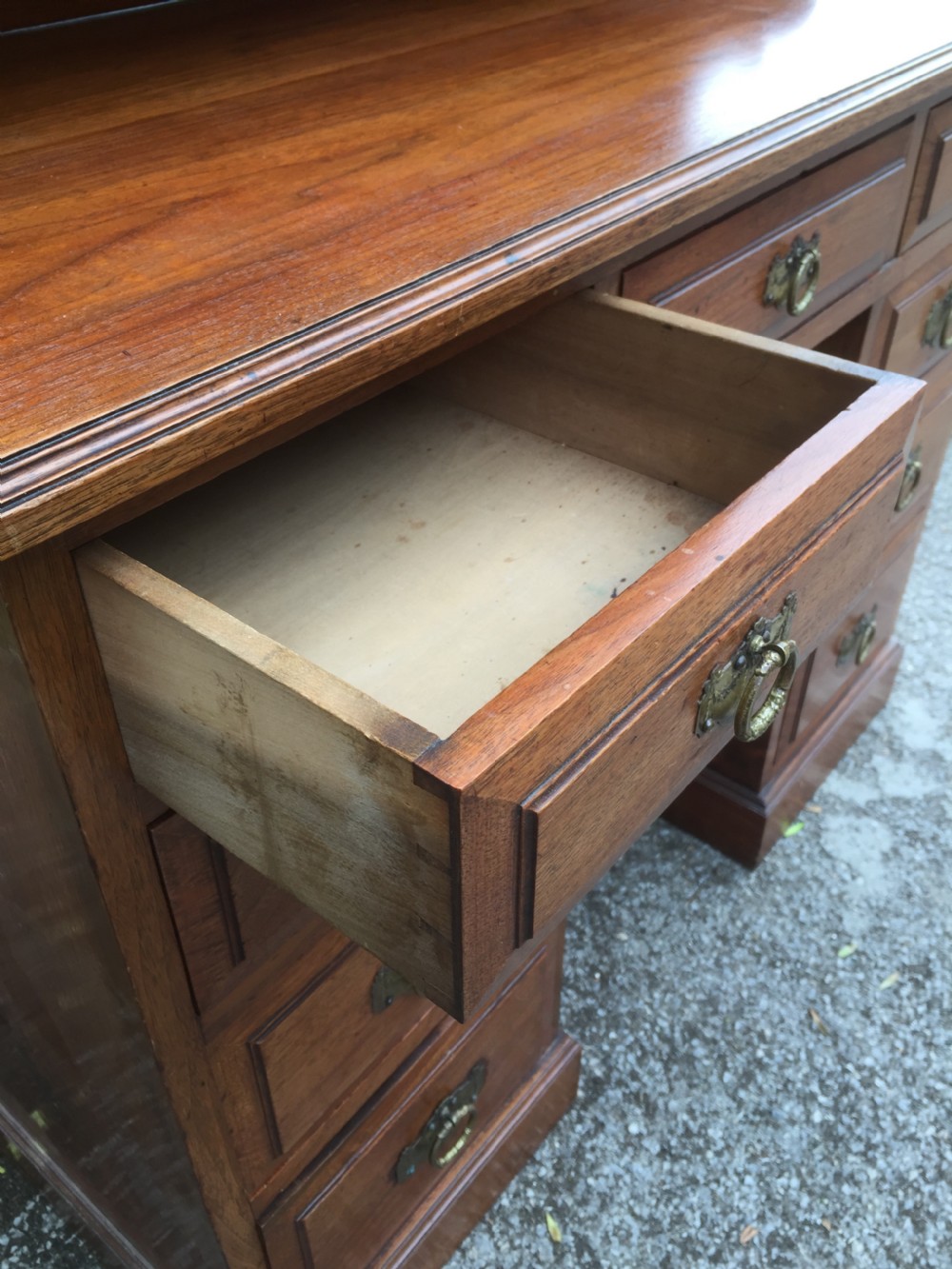 Late nineteenth century solid walnut bookcase  View XI