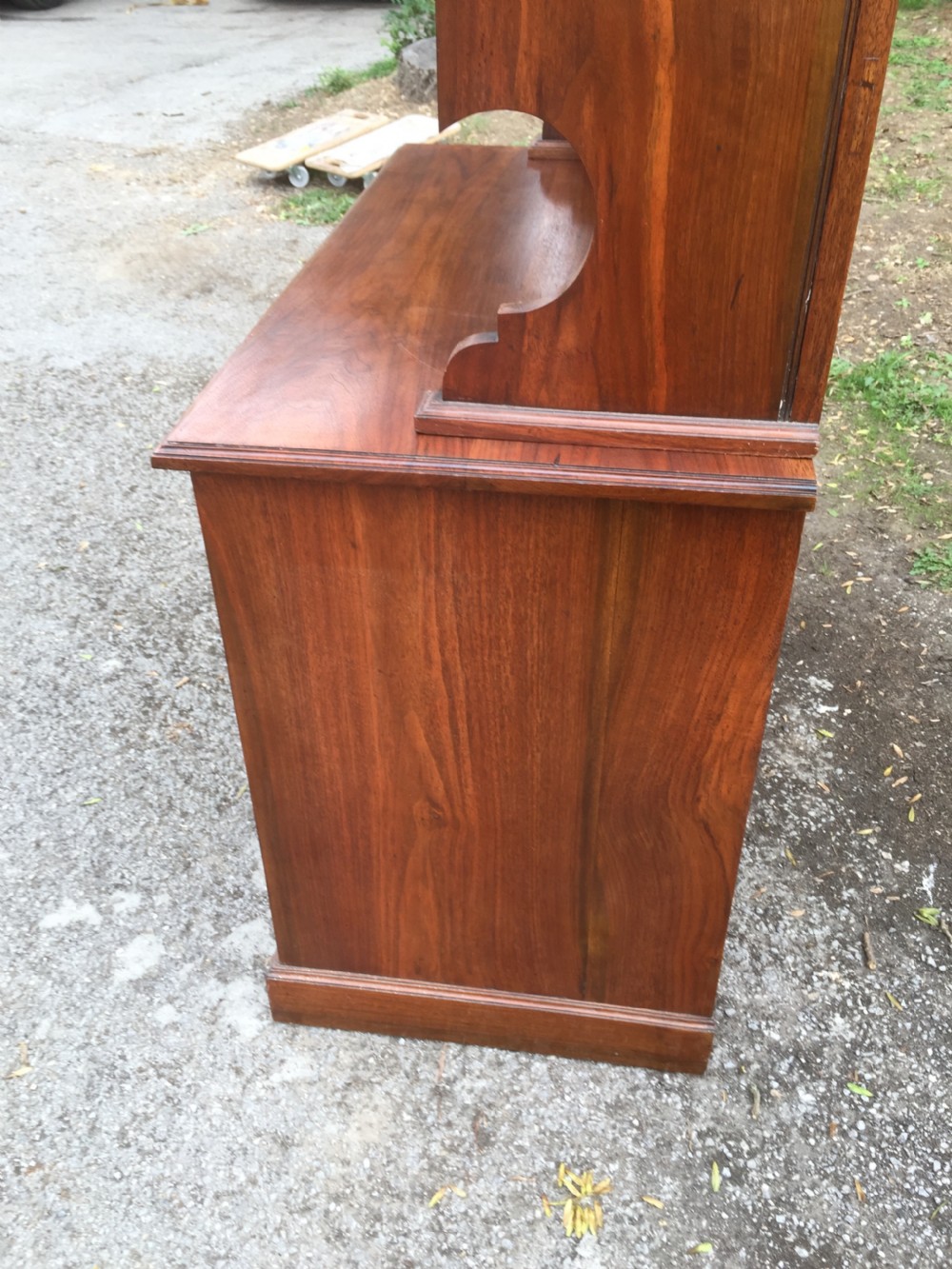 Late nineteenth century solid walnut bookcase  View XV