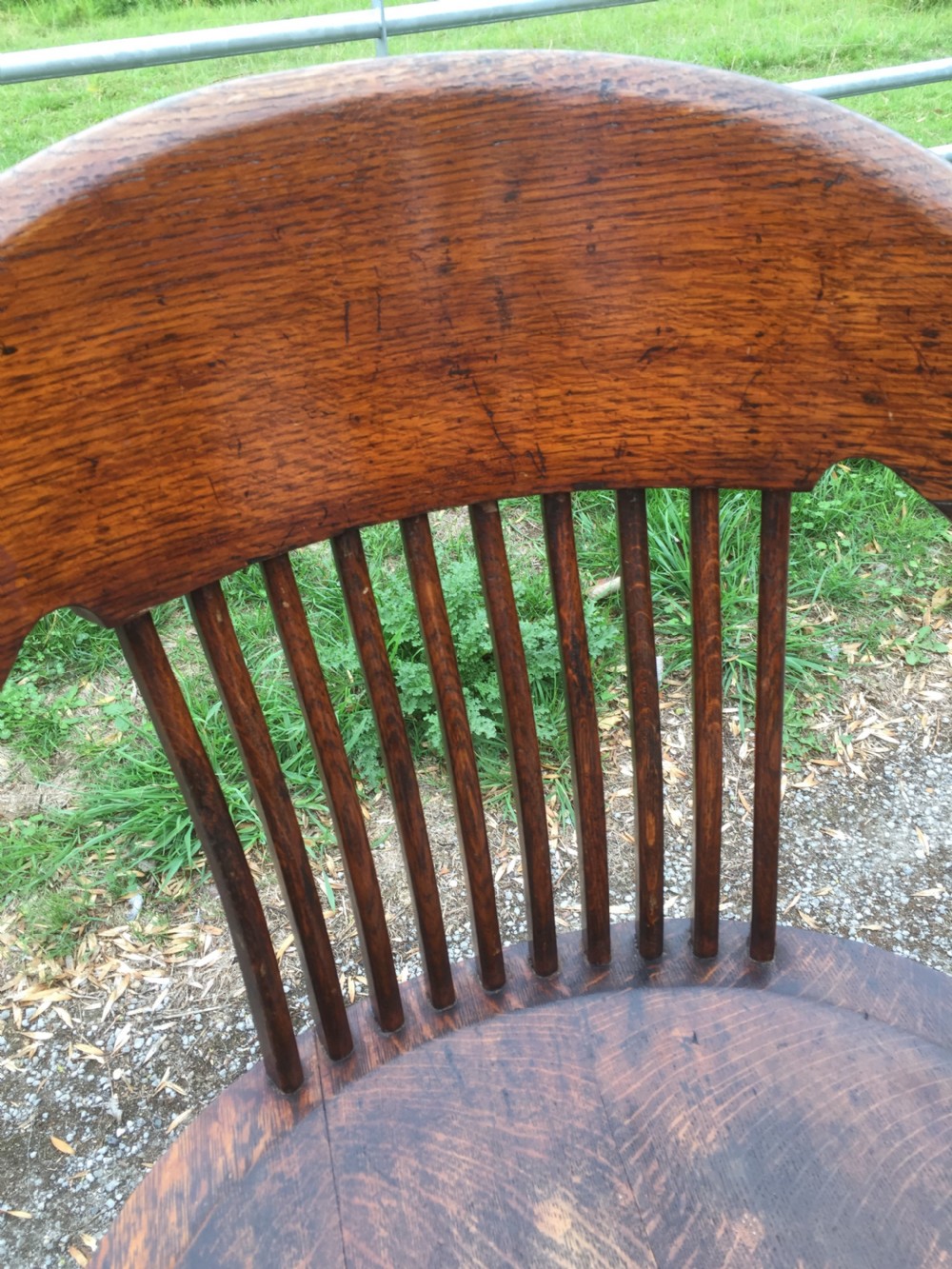 Nineteenth century golden oak desk chair View VI