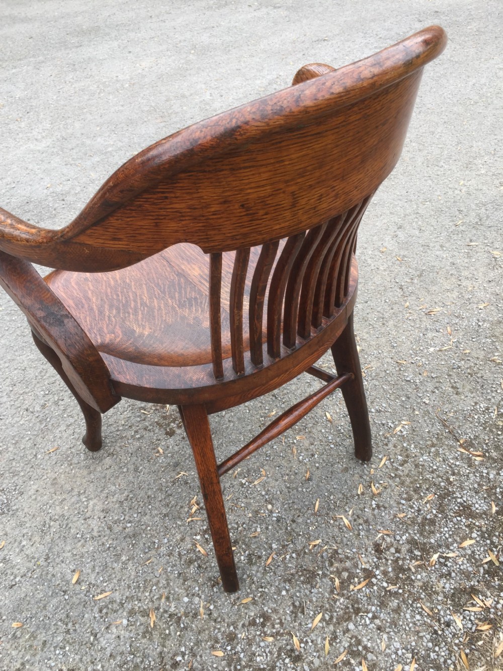 Nineteenth century golden oak desk chair View IX