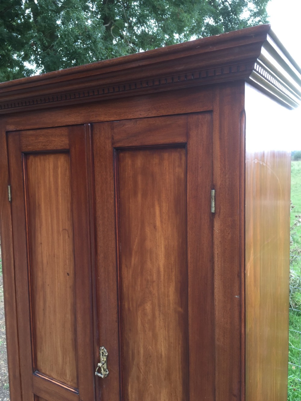 Late nineteenth century solid walnut two door wardrobe  View III