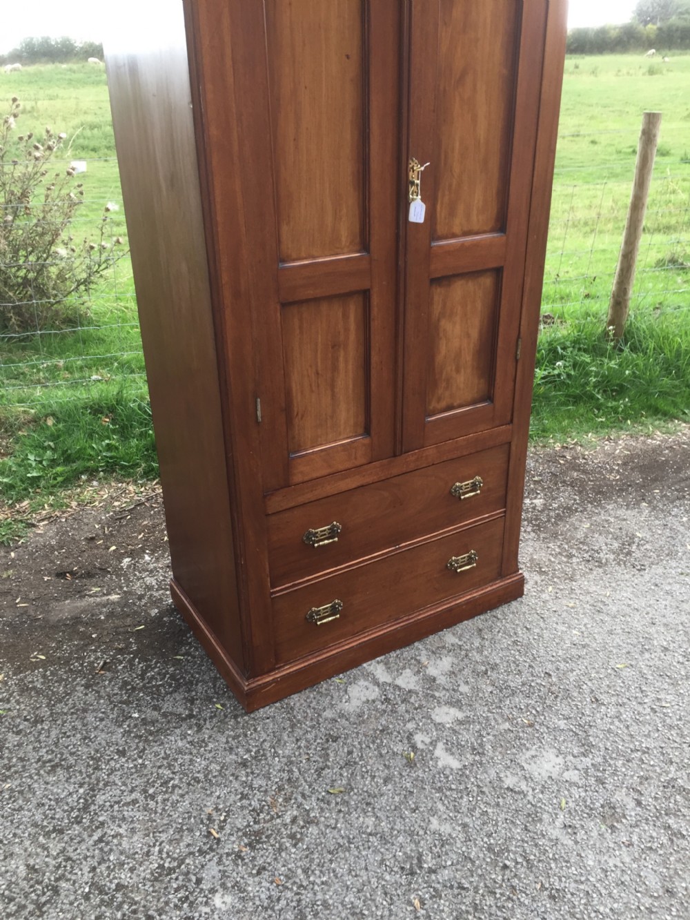 Late nineteenth century solid walnut two door wardrobe  View XIII