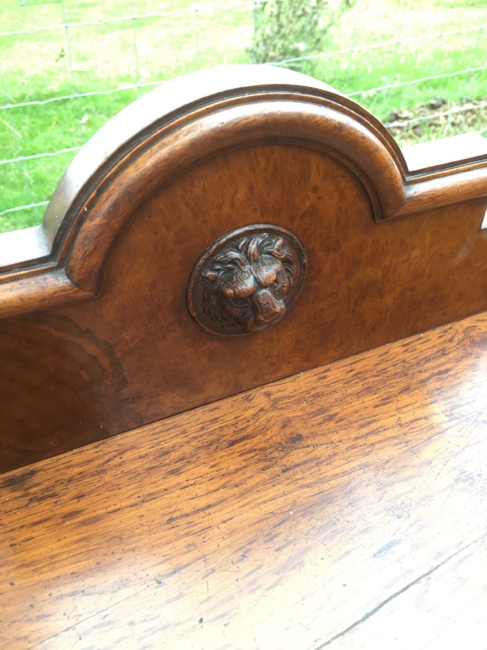 Antique nineteenth century pollard oak low three door cupboard  View VIII