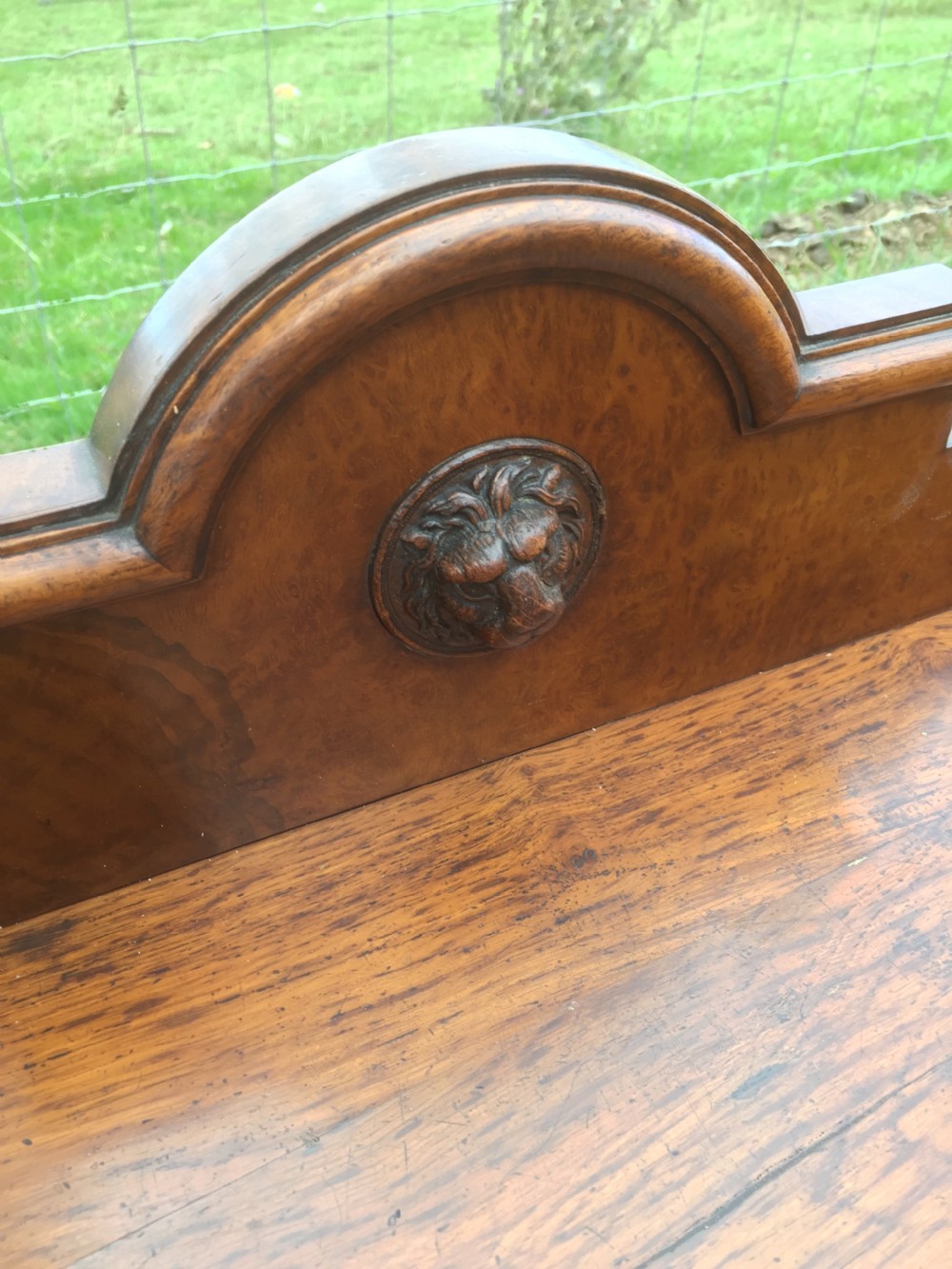 Antique nineteenth century pollard oak low three door cupboard  View IX