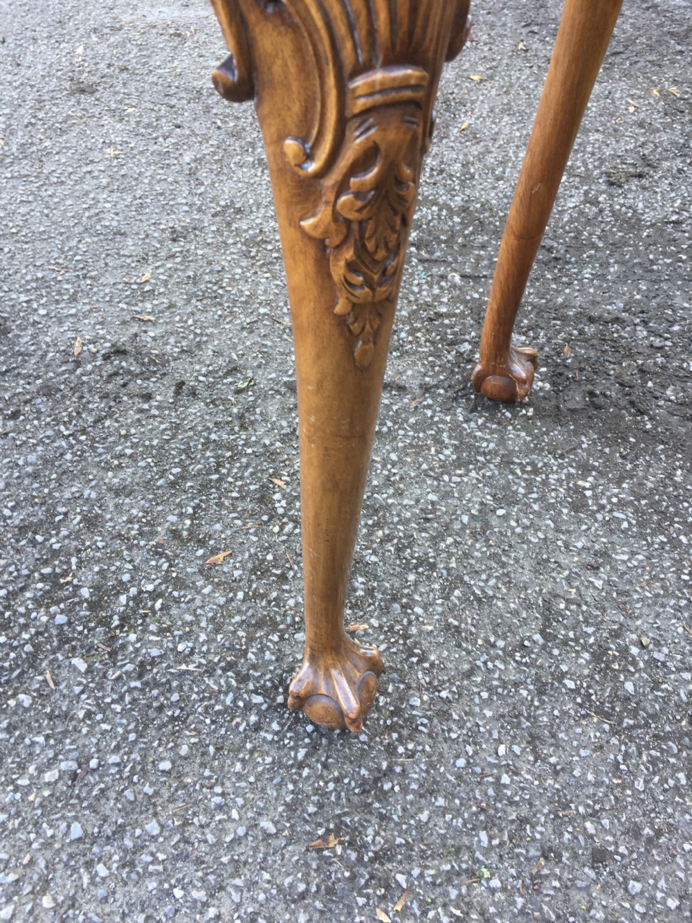 Burr walnut two drawer side table circa 1920 View IX