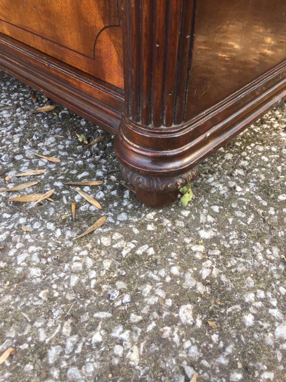 Pair of nineteenth century flame mahogany inlaid bedside cupboards View XII
