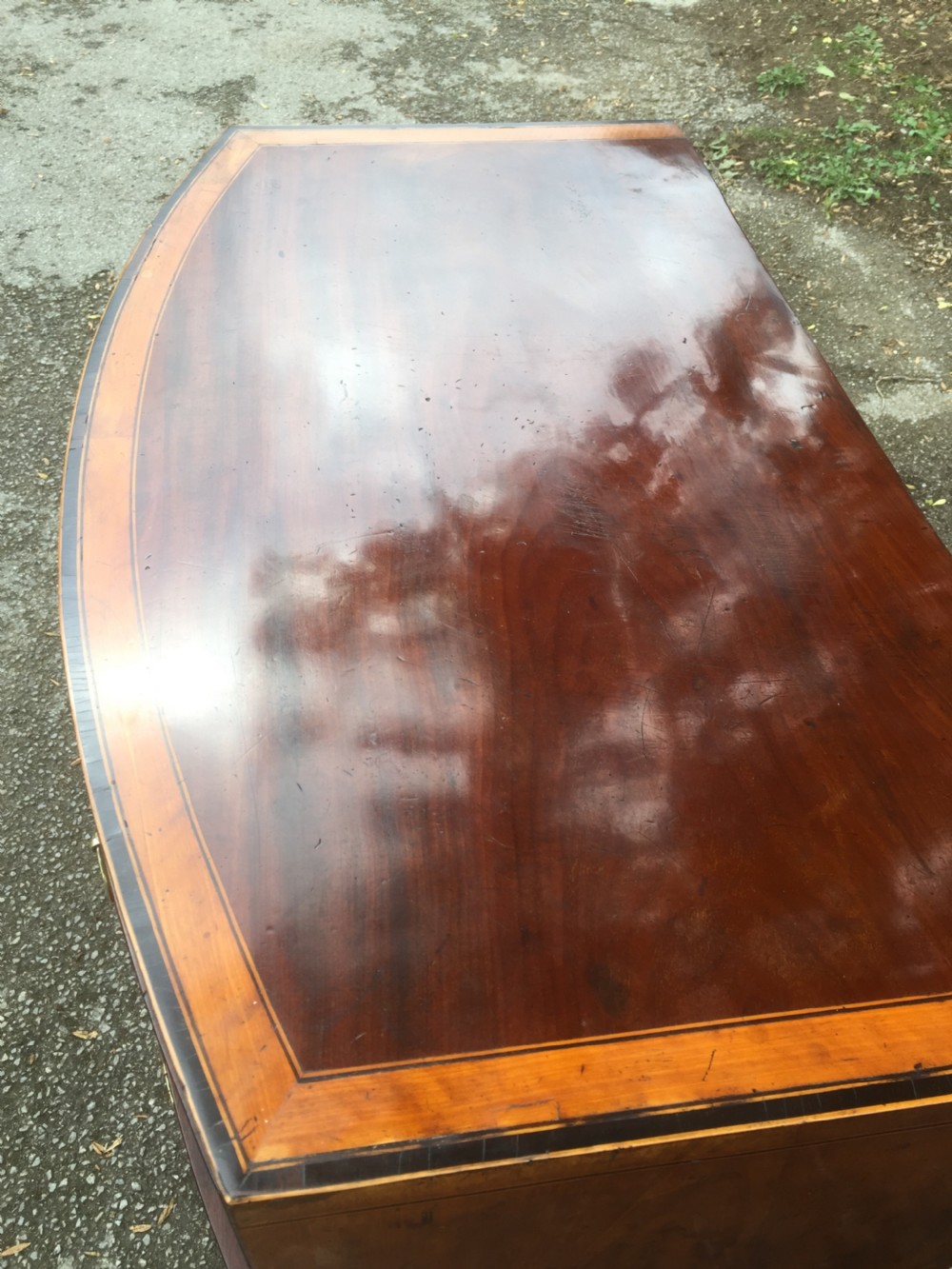 Georgian Mahogany bow front chest of drawers  View III
