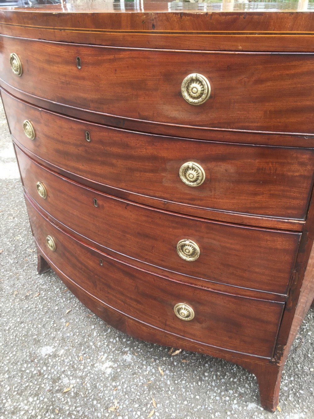 Georgian Mahogany bow front chest of drawers  View VIII