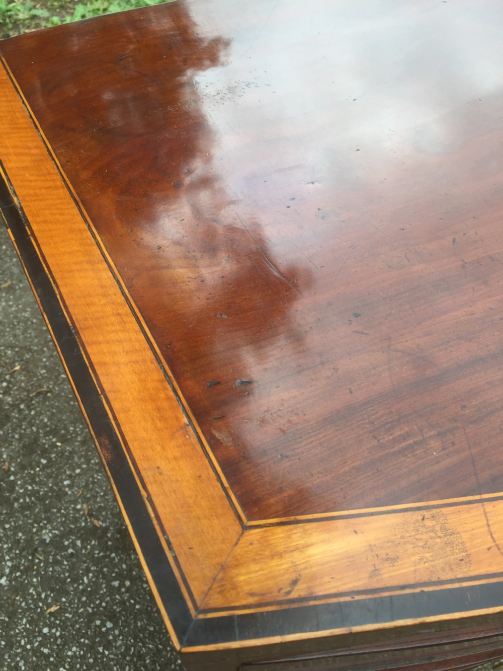 Georgian Mahogany bow front chest of drawers  View X