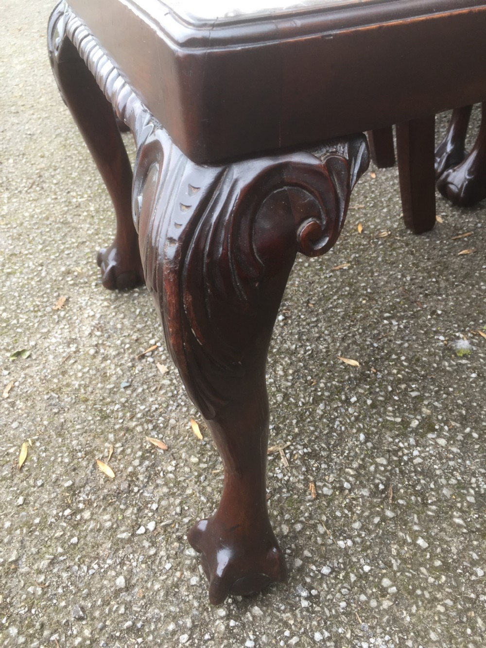 Set of six carved mahogany Chippendale style dining chairs  View VI