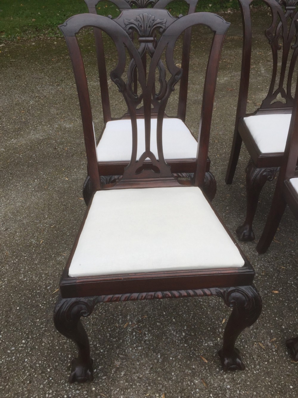 Set of six carved mahogany Chippendale style dining chairs  View VII