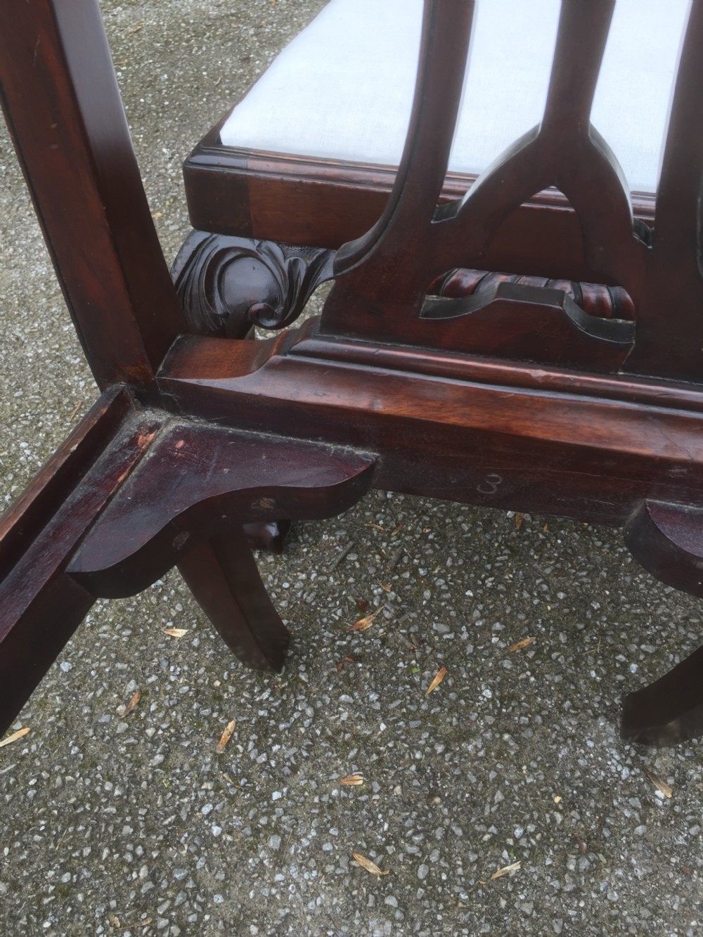 Set of six carved mahogany Chippendale style dining chairs  View VIII