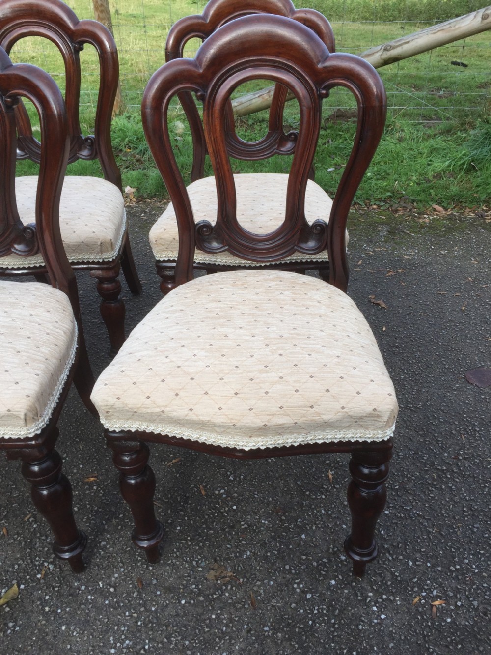 Six nineteenth century solid mahogany dining chairs circa 1870 View III
