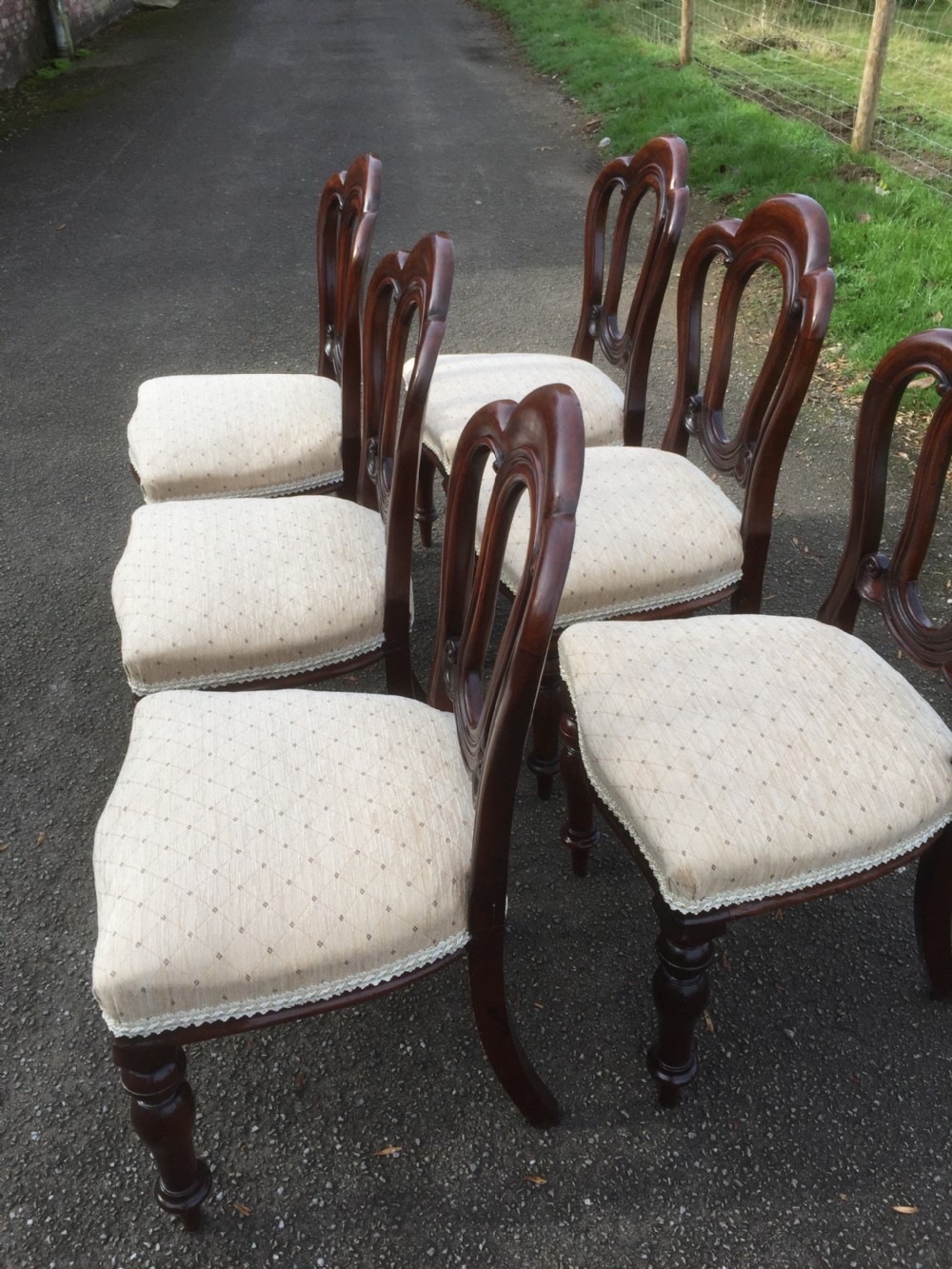 Six nineteenth century solid mahogany dining chairs circa 1870 View IV