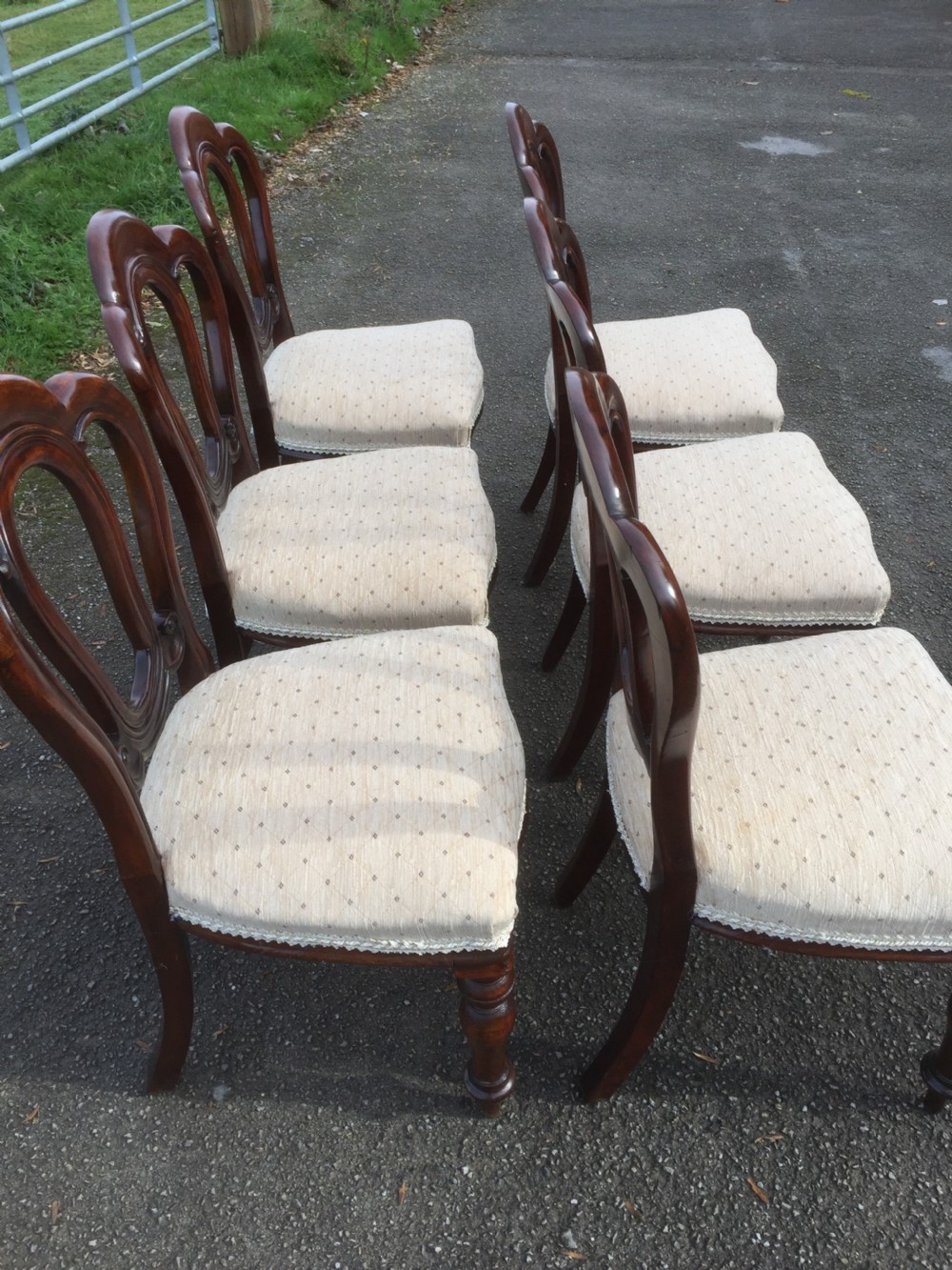 Six nineteenth century solid mahogany dining chairs circa 1870 View V