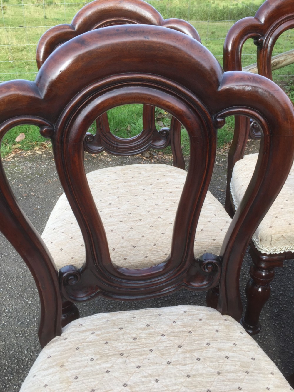 Six nineteenth century solid mahogany dining chairs circa 1870 View VII