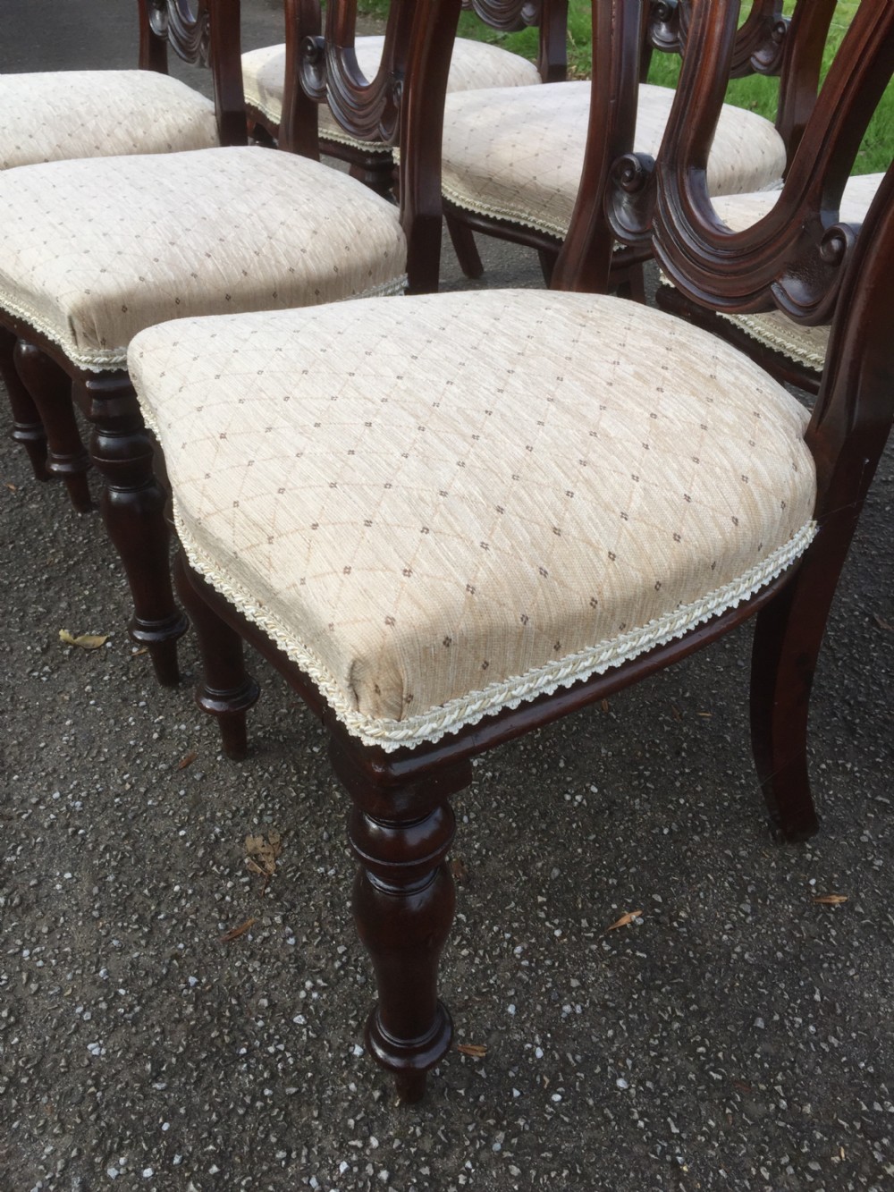 Six nineteenth century solid mahogany dining chairs circa 1870 View XII