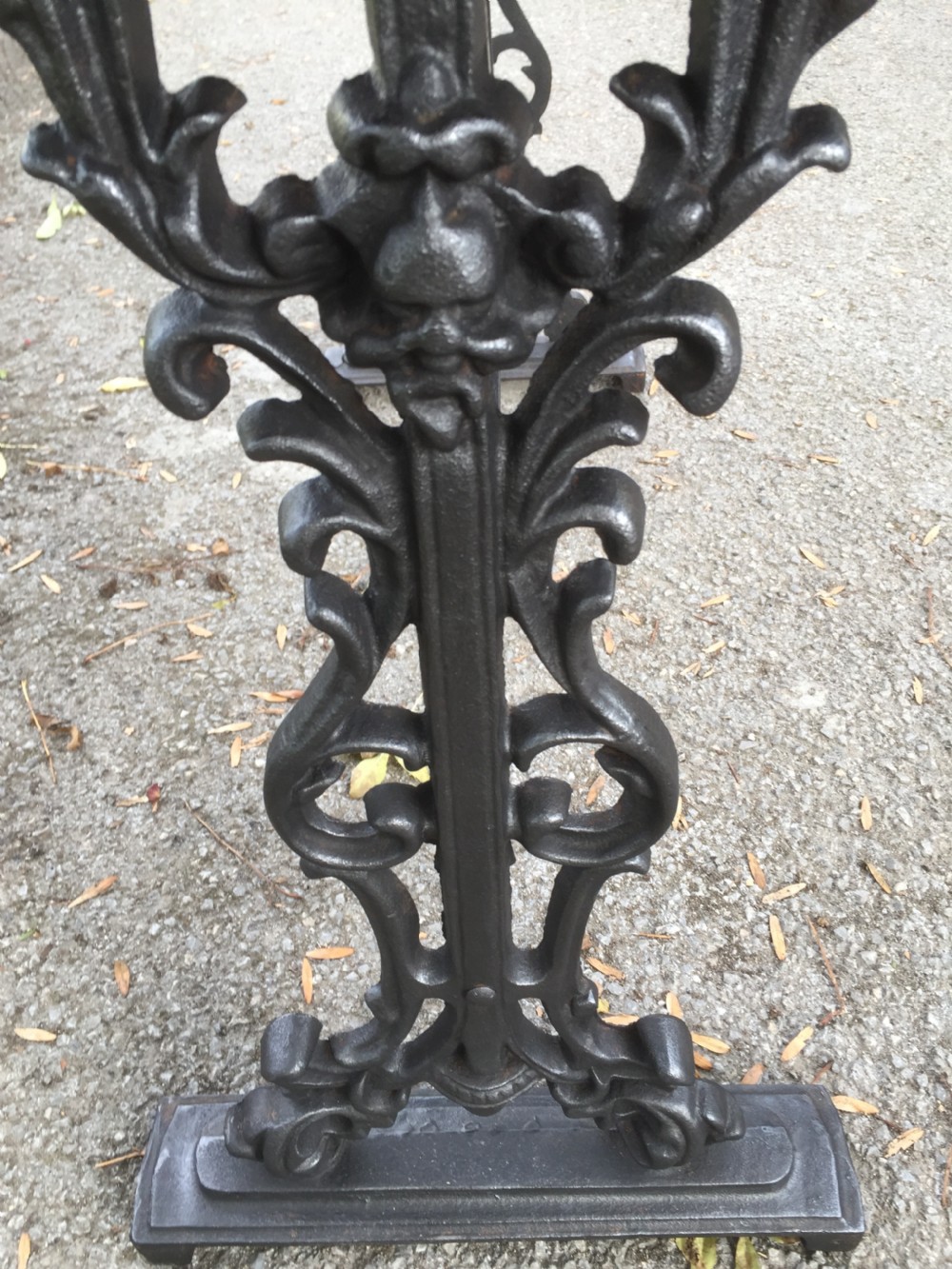 Antique cast iron pub table with mahogany top View VI