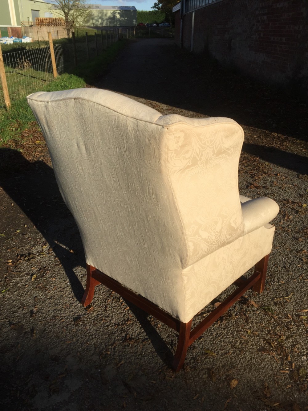 Georgian style winged armchair circa 1920  View V