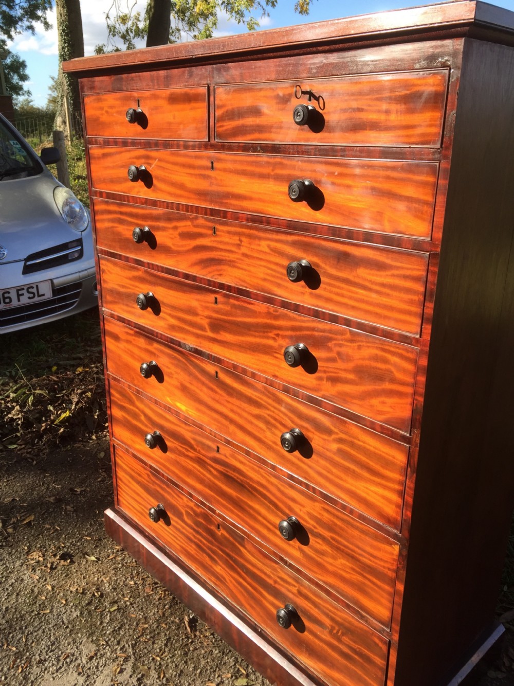Nineteenth century seven height flame mahogany Chest Of Drawers  View X