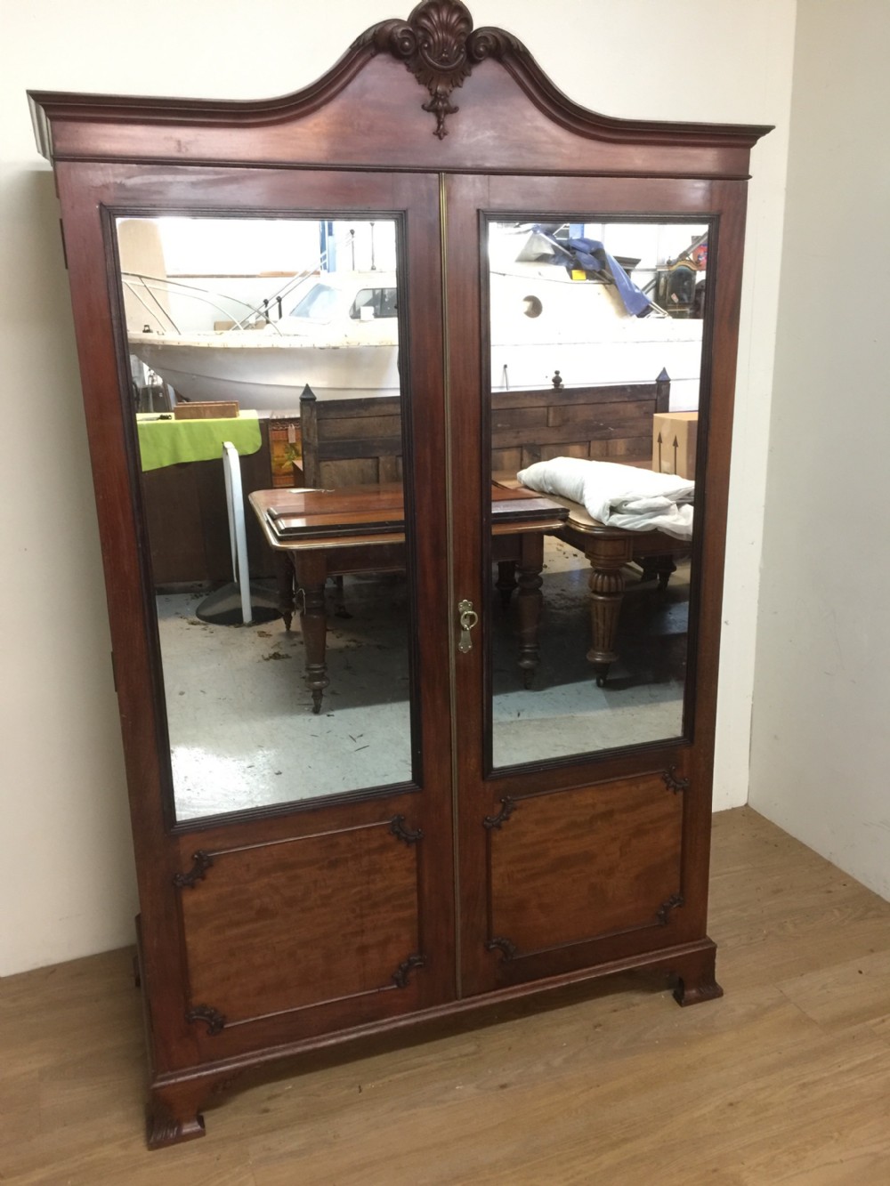 Antique edwardian mahogany two door wardrobe London made 