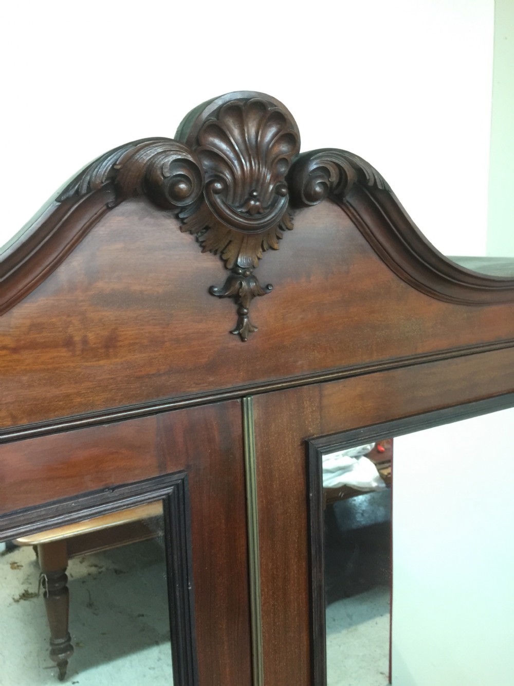 Antique edwardian mahogany two door wardrobe London made  View II