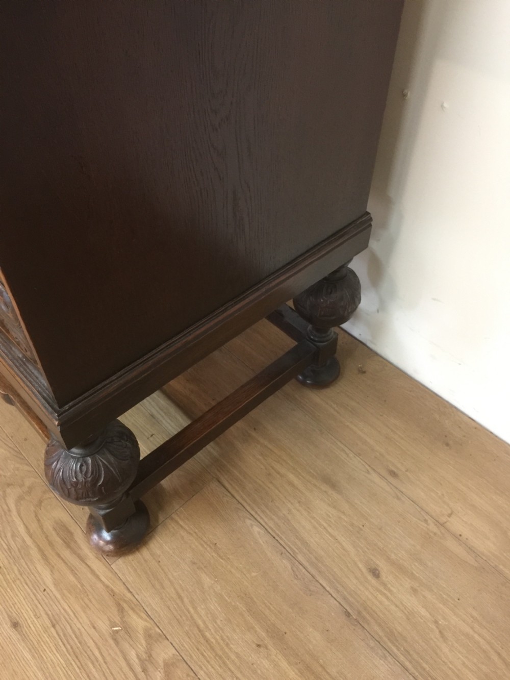 Late nineteenth century Jacobean style three height chest of drawers  View III