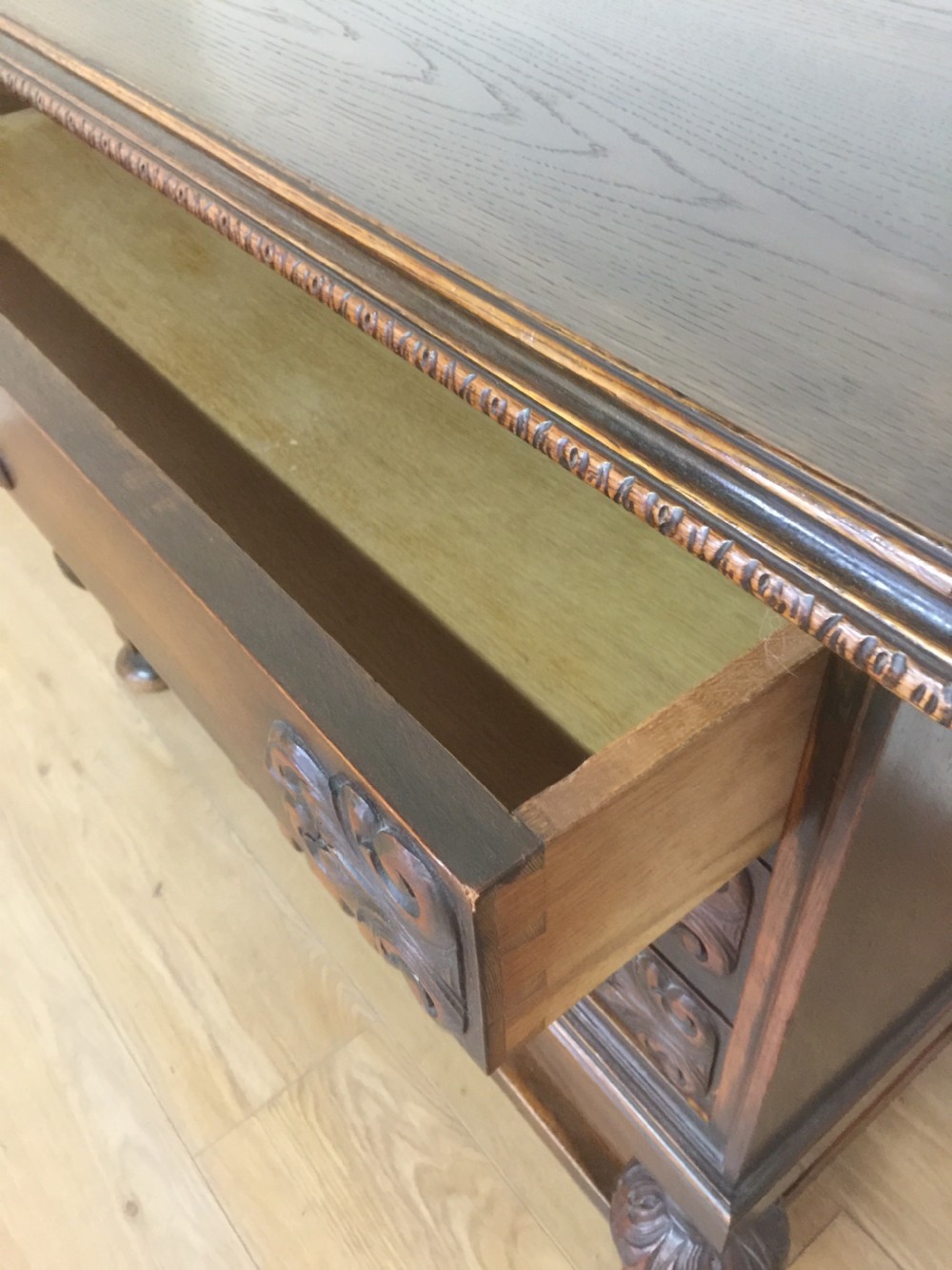 Late nineteenth century Jacobean style three height chest of drawers  View VII