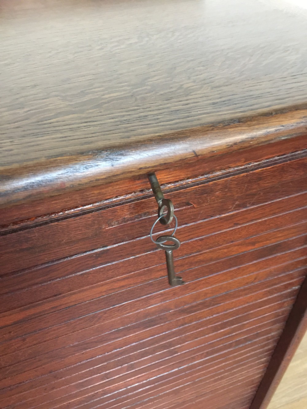 Oak tambour fronted filing drawers  circa 1920 View VII