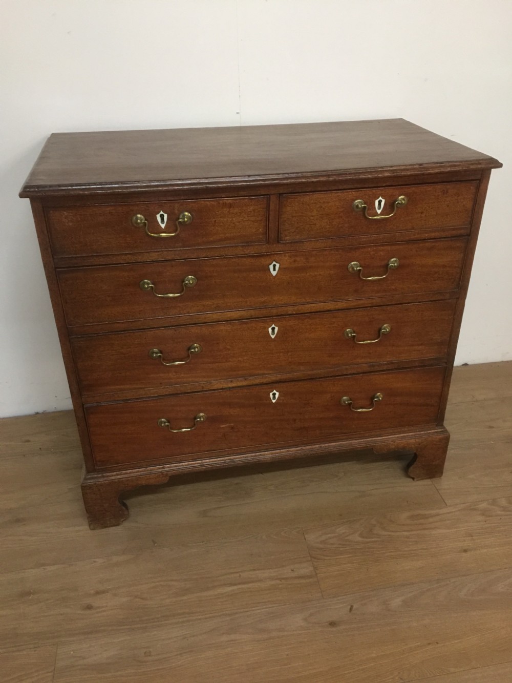 Small Georgian Mahogany Chest Of Drawers  on bracket feet 