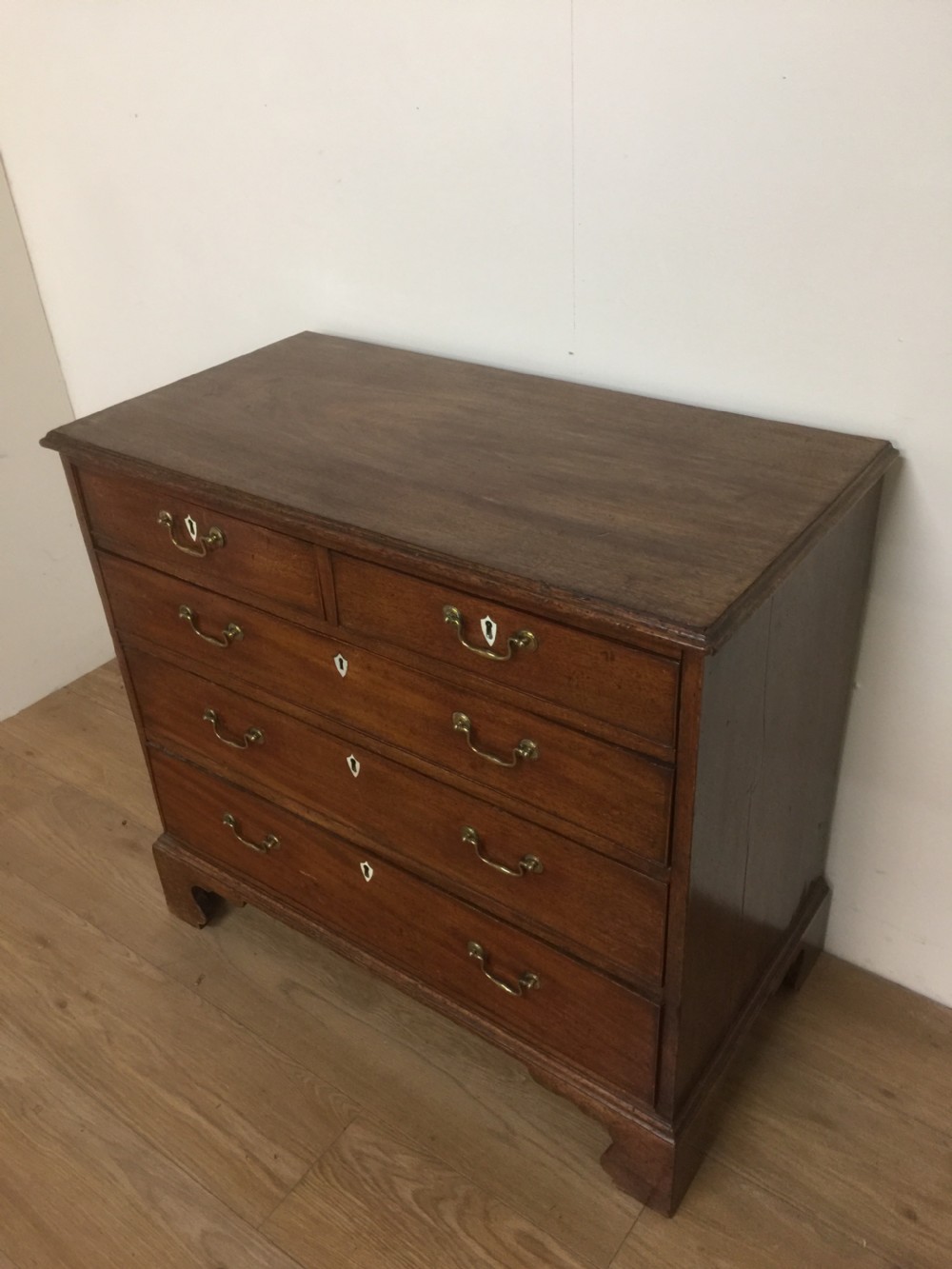Small Georgian Mahogany Chest Of Drawers  on bracket feet  View II