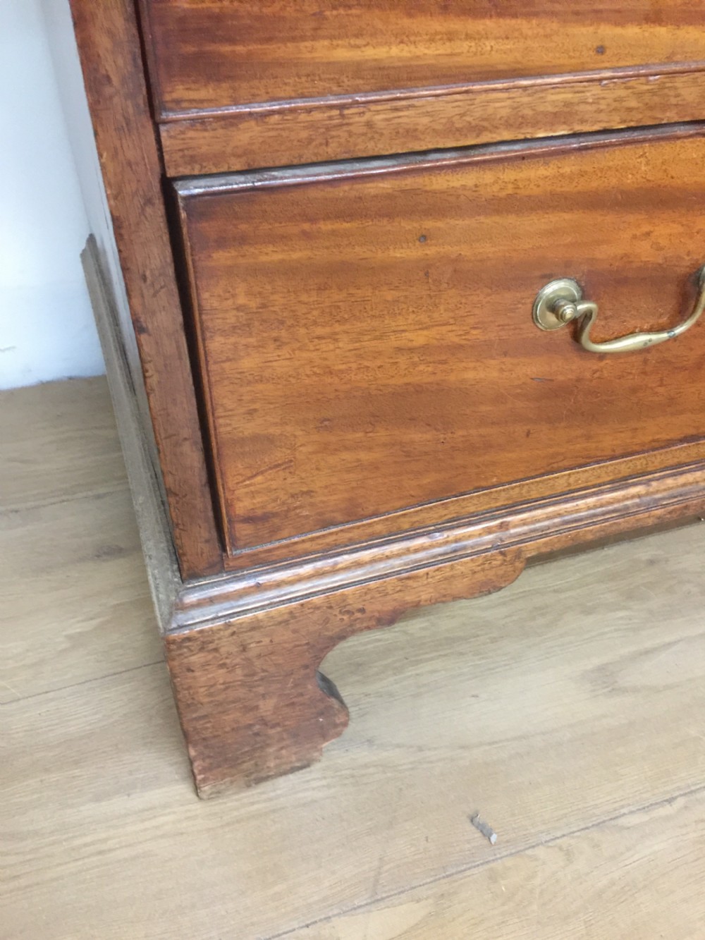 Small Georgian Mahogany Chest Of Drawers  on bracket feet  View IX