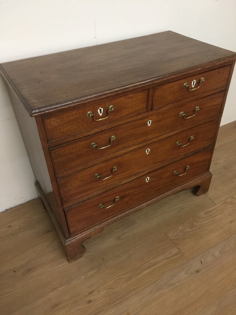 Small Georgian Mahogany Chest Of Drawers  on bracket feet  View X