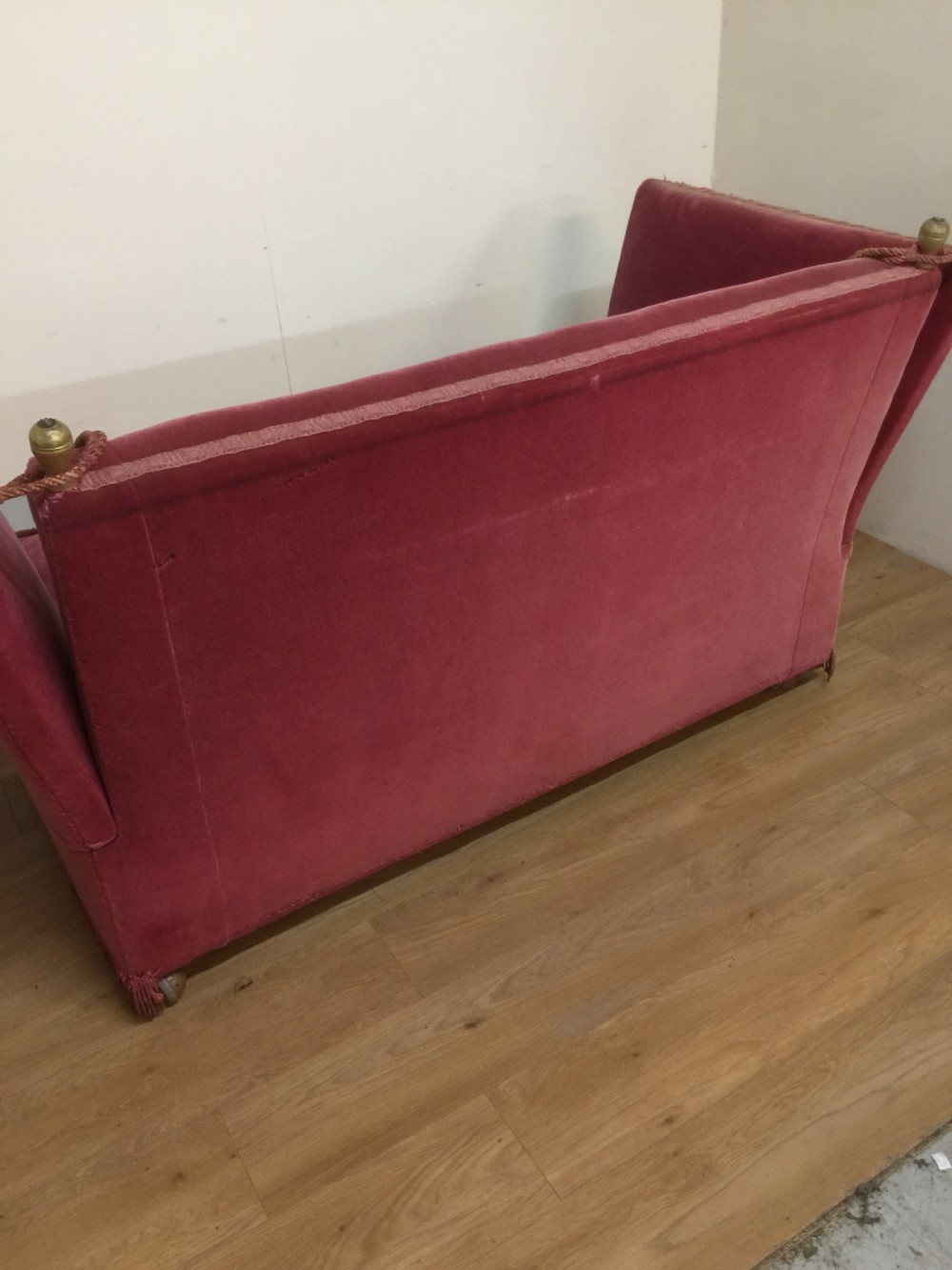 Knole Sofa in pink velvet circa 1920 View XI