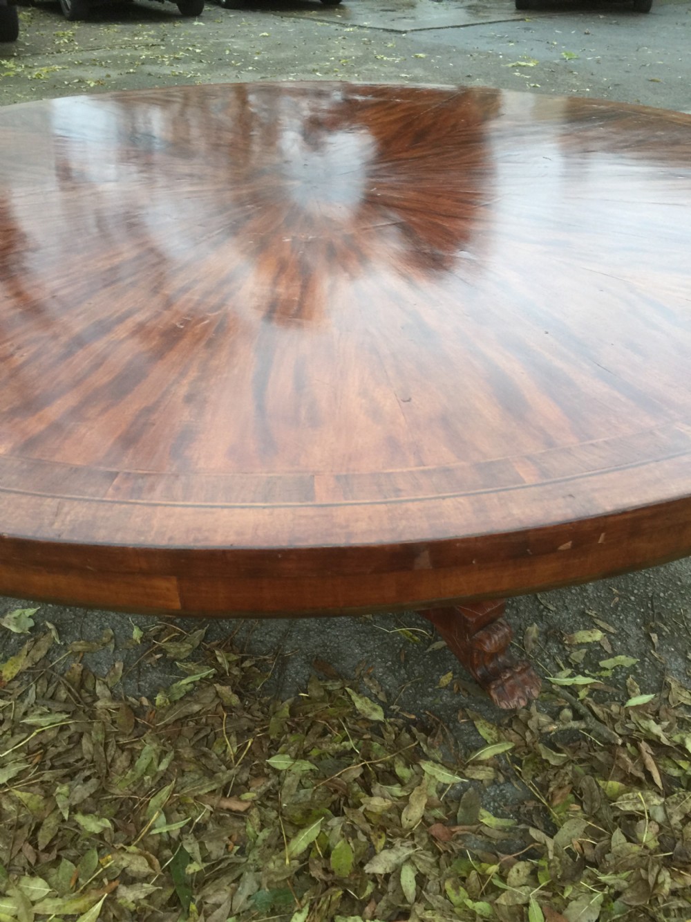 Large nineteenth century circular eight seater dining table  View X