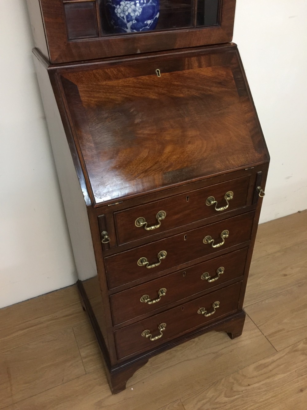 Small Edwardian bureau bookcase only 19 inches wide View VIII
