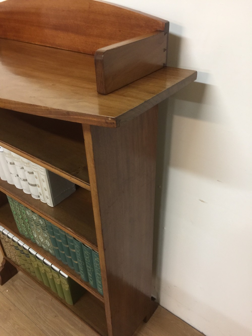 Arts and crafts freestanding open bookshelves in faded walnut View V