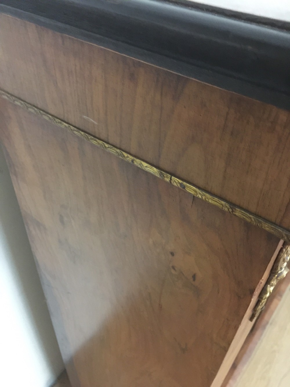 Nineteenth century walnut inlaid ormolu mounted pier cabinet  View XI