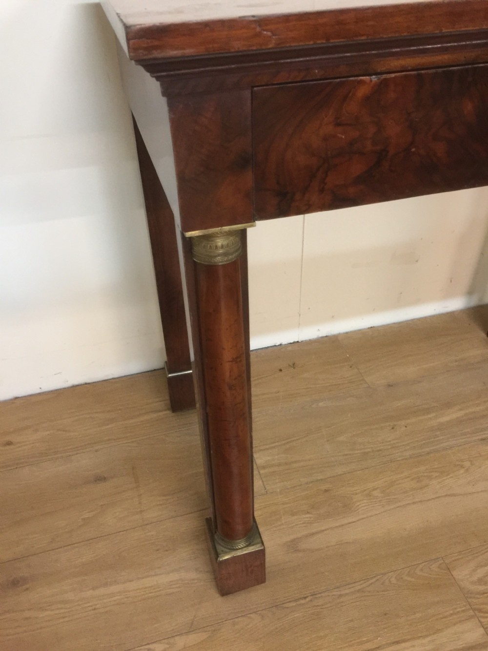 Nineteenth century walnut ormolu mounted Empire side table View II
