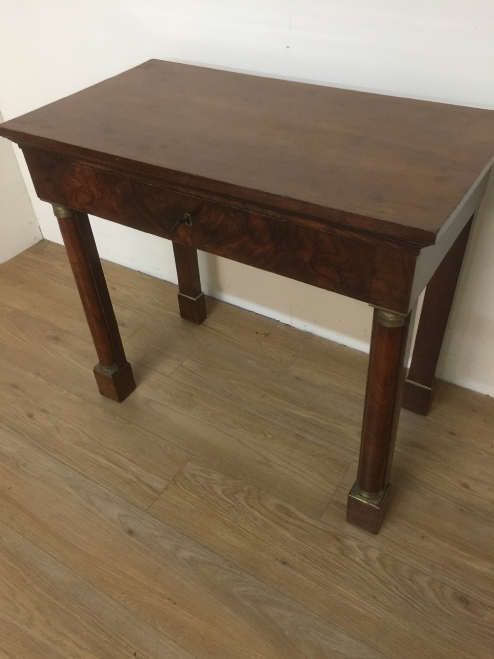 Nineteenth century walnut ormolu mounted Empire side table View III