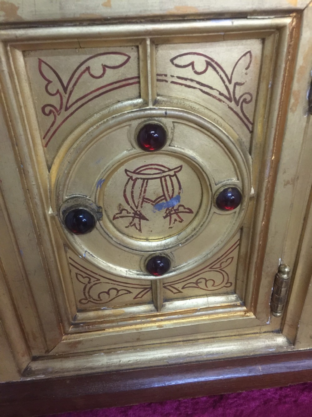 Antique gilded tabernacle safe with key  View II
