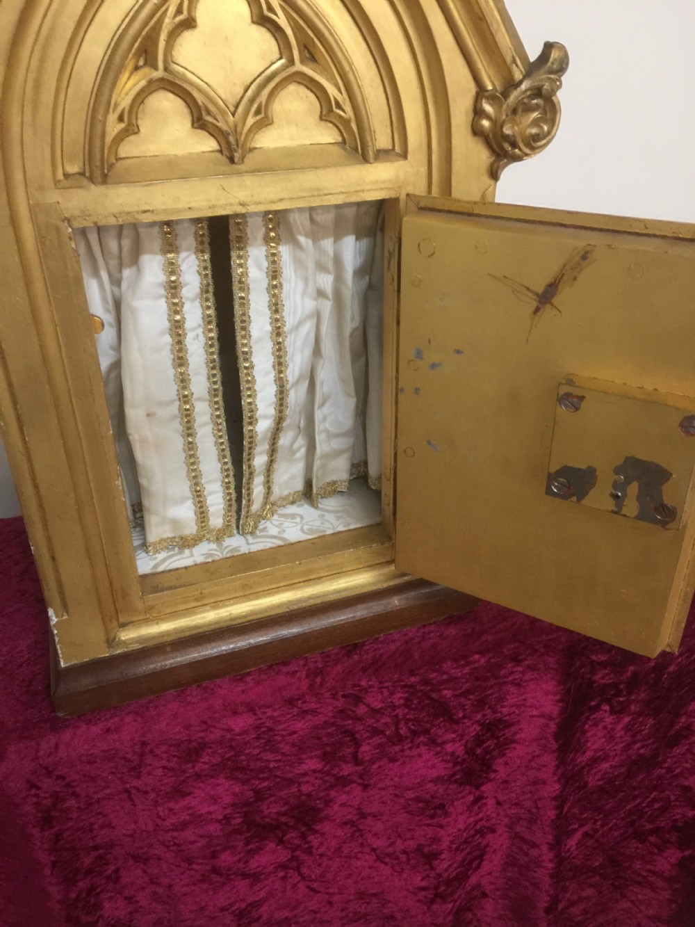 Antique gilded tabernacle safe with key  View III