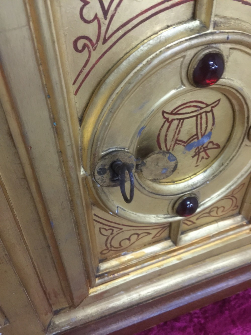 Antique gilded tabernacle safe with key  View V