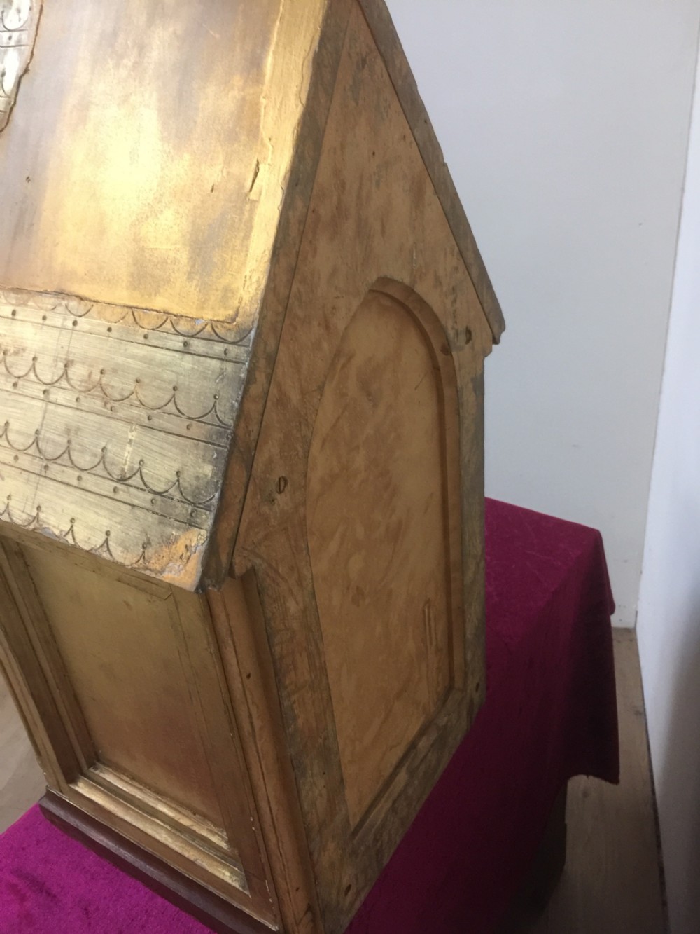Antique gilded tabernacle safe with key  View X