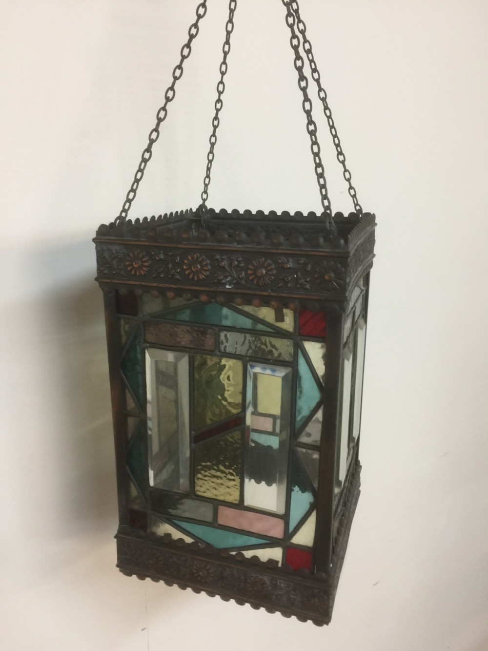 Nineteenth century stained glass lantern 