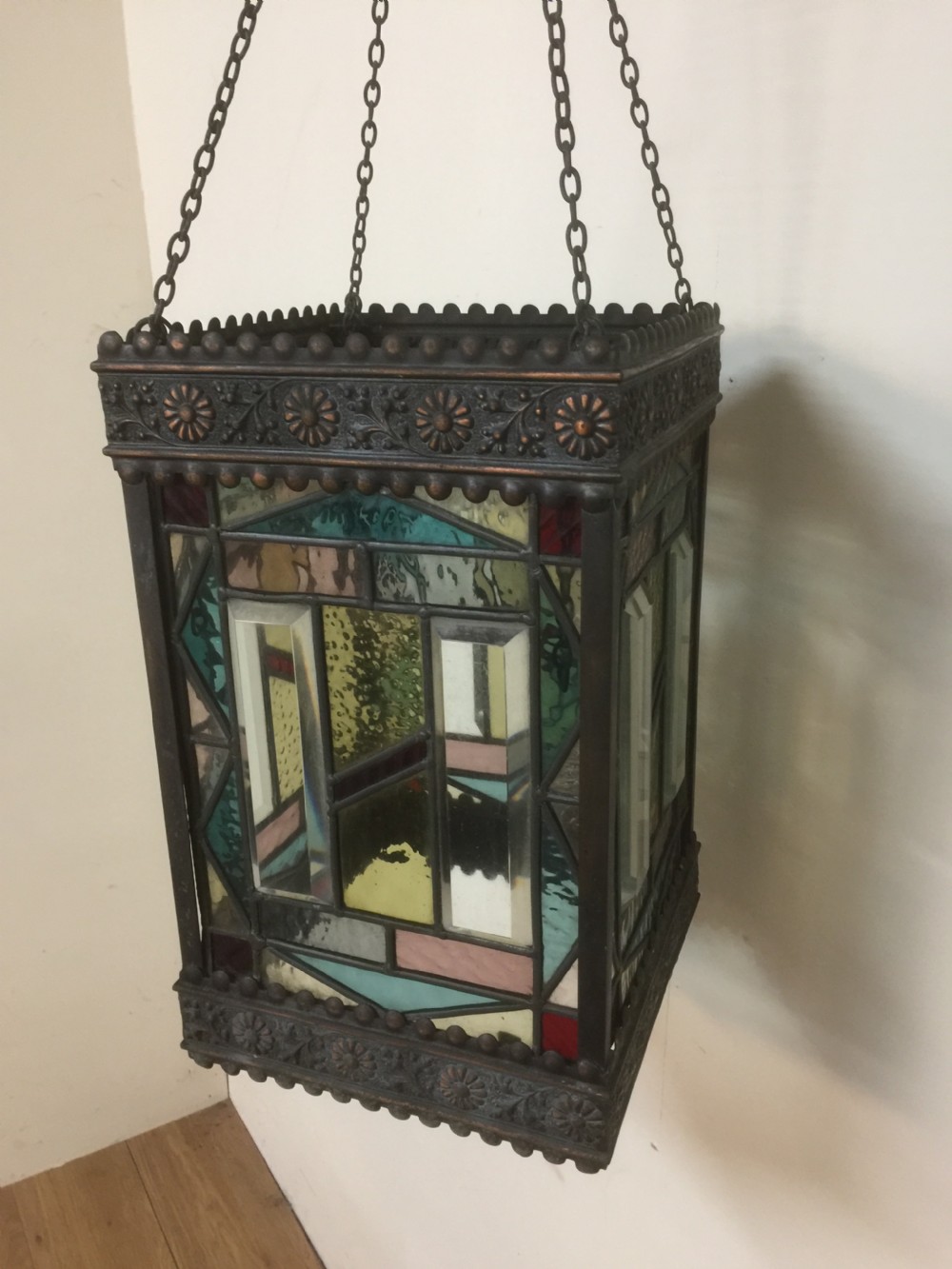 Nineteenth century stained glass lantern  View II
